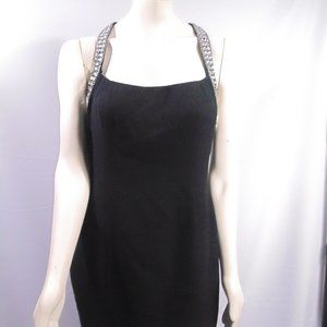 Adrianna Papell Black Rhinestone cocktail dress 14